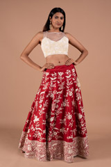 Off White Embroidery Lehenga1776 video